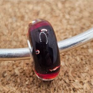 3/$25 🩷 RED GLASS MURANO 925 STERLING SILVER SPACER CHARM BEAD FOR PANDORA